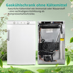 SMETA Frigorífico de Gas Trivalente 12 V / 230 V / Gas 100 L con Congelador, Blanco