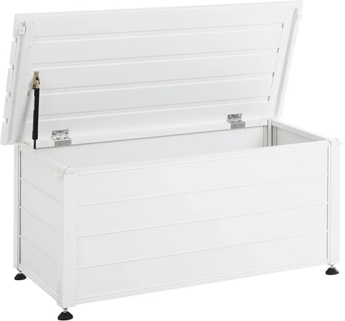 Beliani Campalto Arcón de Exterior de Aluminio Blanco 113 x 50 cm, 190 L