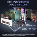 Mini Portátil 8" 2 en 1 Táctil, Intel N150, 12 GB RAM, 1 TB SSD, Windows 11, Wi-Fi 6