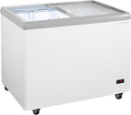 GastroHero Congelador de Helados 284 L con Tapas de Cristal Correderas, LED y Ruedas