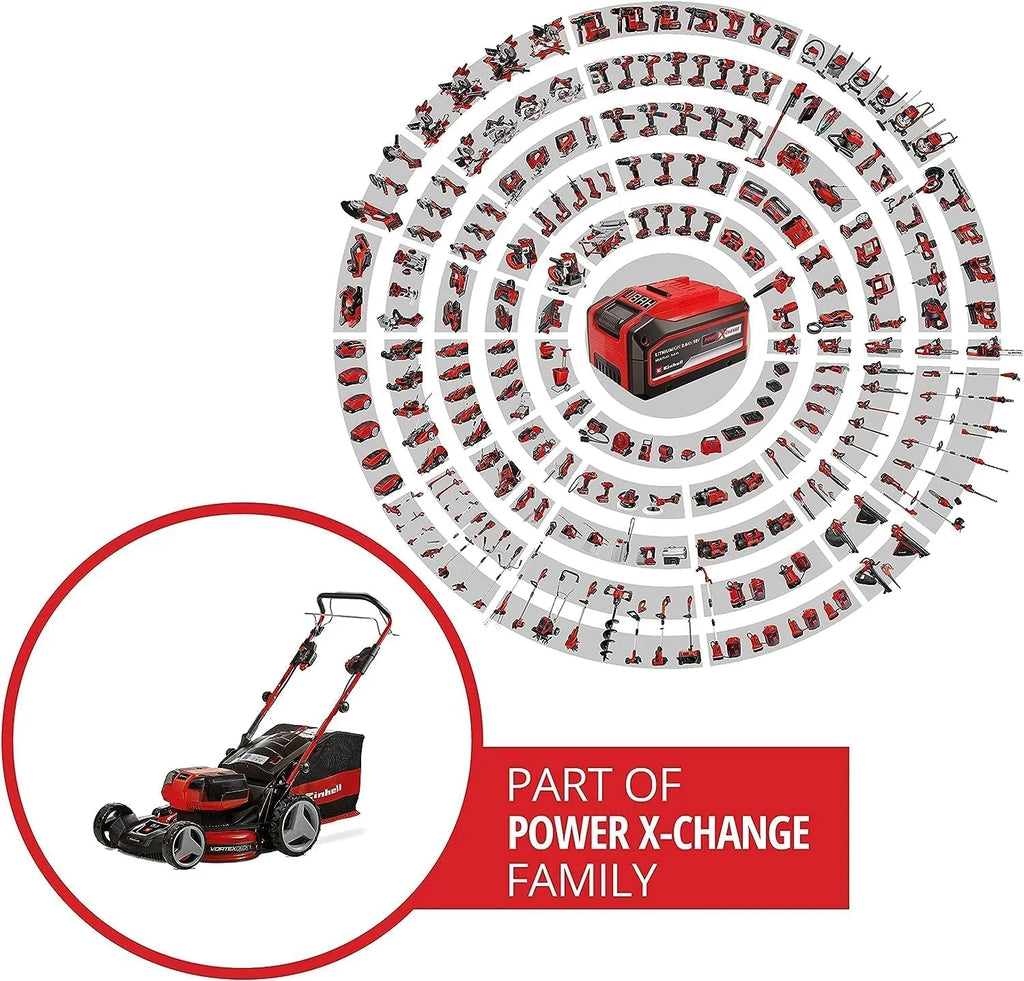 Einhell GE-CM 36/47 S HW Li Cortacésped a Batería 36 V 47 cm con Tracción, 4 Baterías 4 Ah
