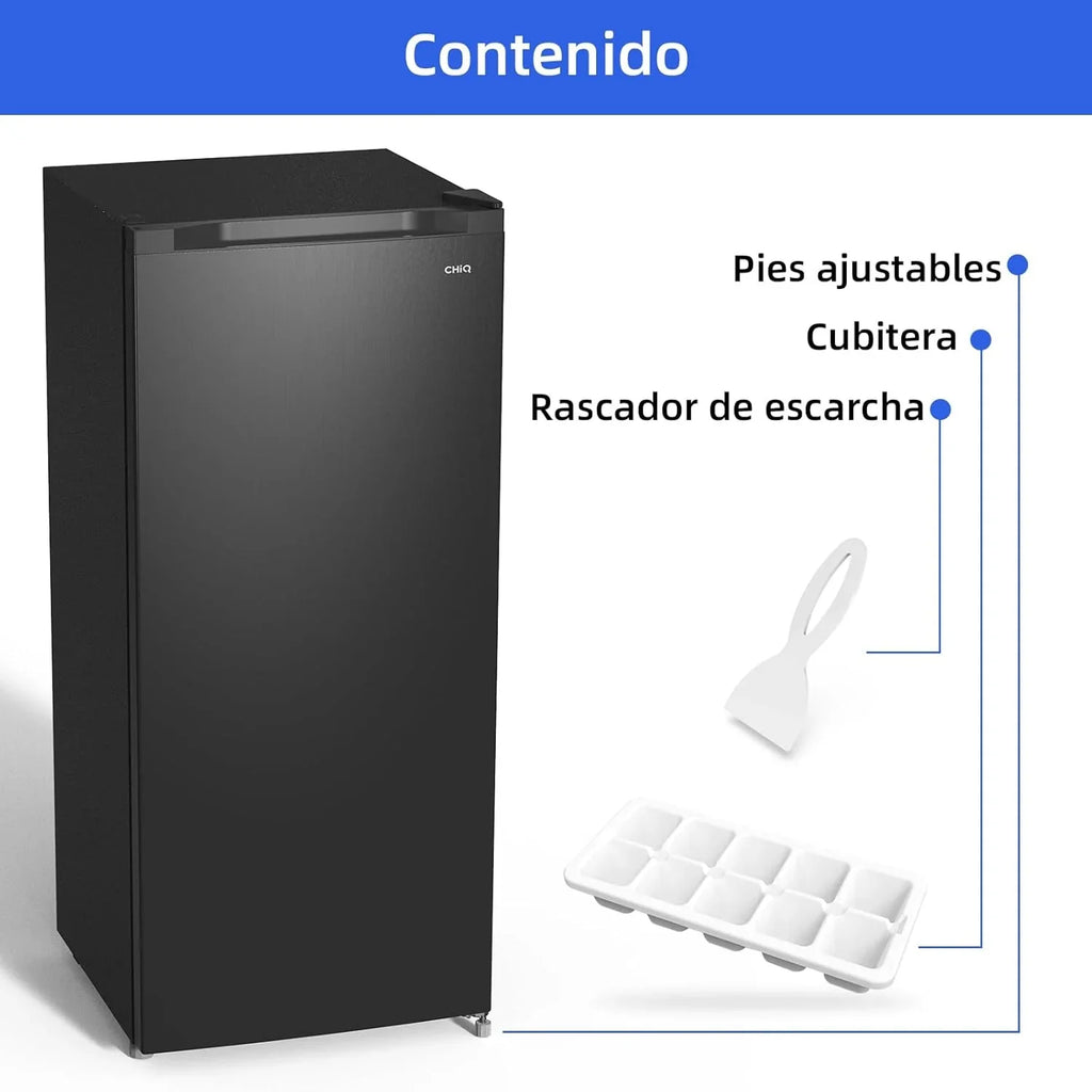 CHiQ FSD160D4E Congelador Vertical 145 L, Congelación Rápida, Silencioso, Negro