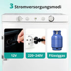 SMETA Frigorífico de Gas Trivalente 12 V / 230 V / Gas 100 L con Congelador, Blanco