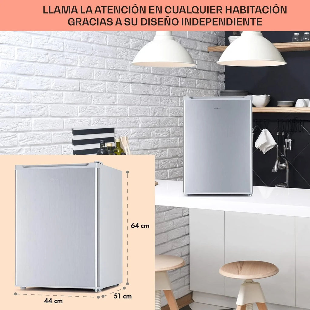 Klarstein Fargo Nevera para Bebidas 67 L con Congelador 4 L, Puerta de Cristal, Diseño Retro