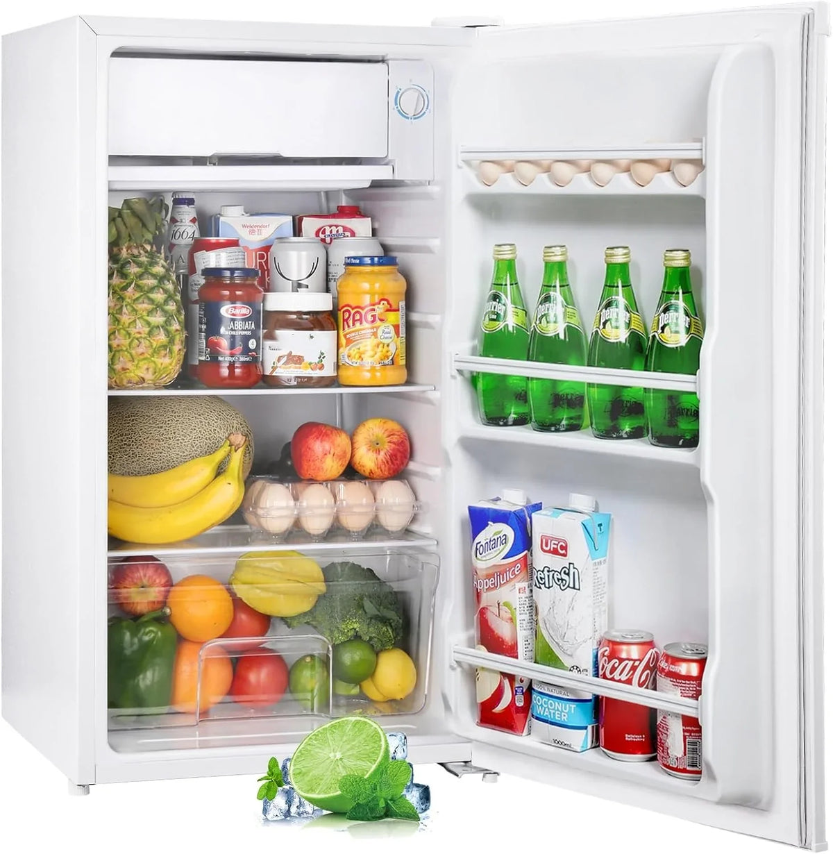 Upstreman BR321 Frigorífico Pequeño con Congelador 91 L, Silencioso, Blanco