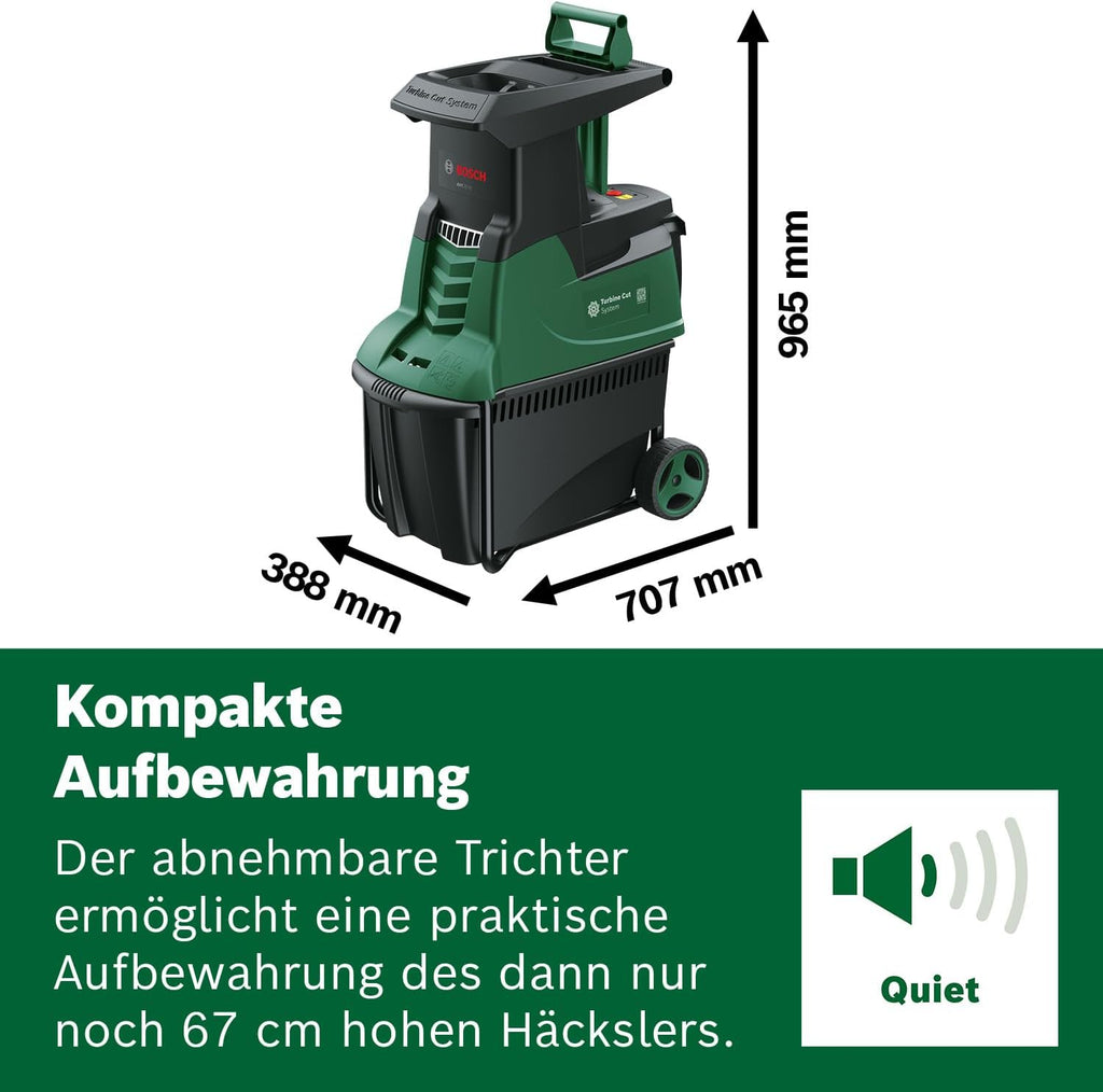 Bosch AXT 25 TC Biotriturador de Turbina 2500 W con Cesto de 53 L y Guantes
