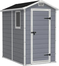 Keter Manor 4x6 Caseta de Jardín de Resina 2,2 m² con Suelo, Ventana y Ventilación, Gris