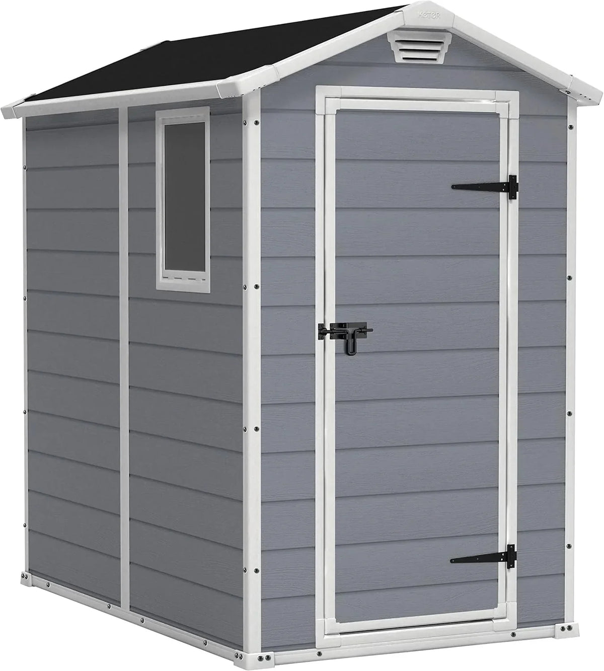 Keter Manor 4x6 Caseta de Jardín de Resina 2,2 m² con Suelo, Ventana y Ventilación, Gris