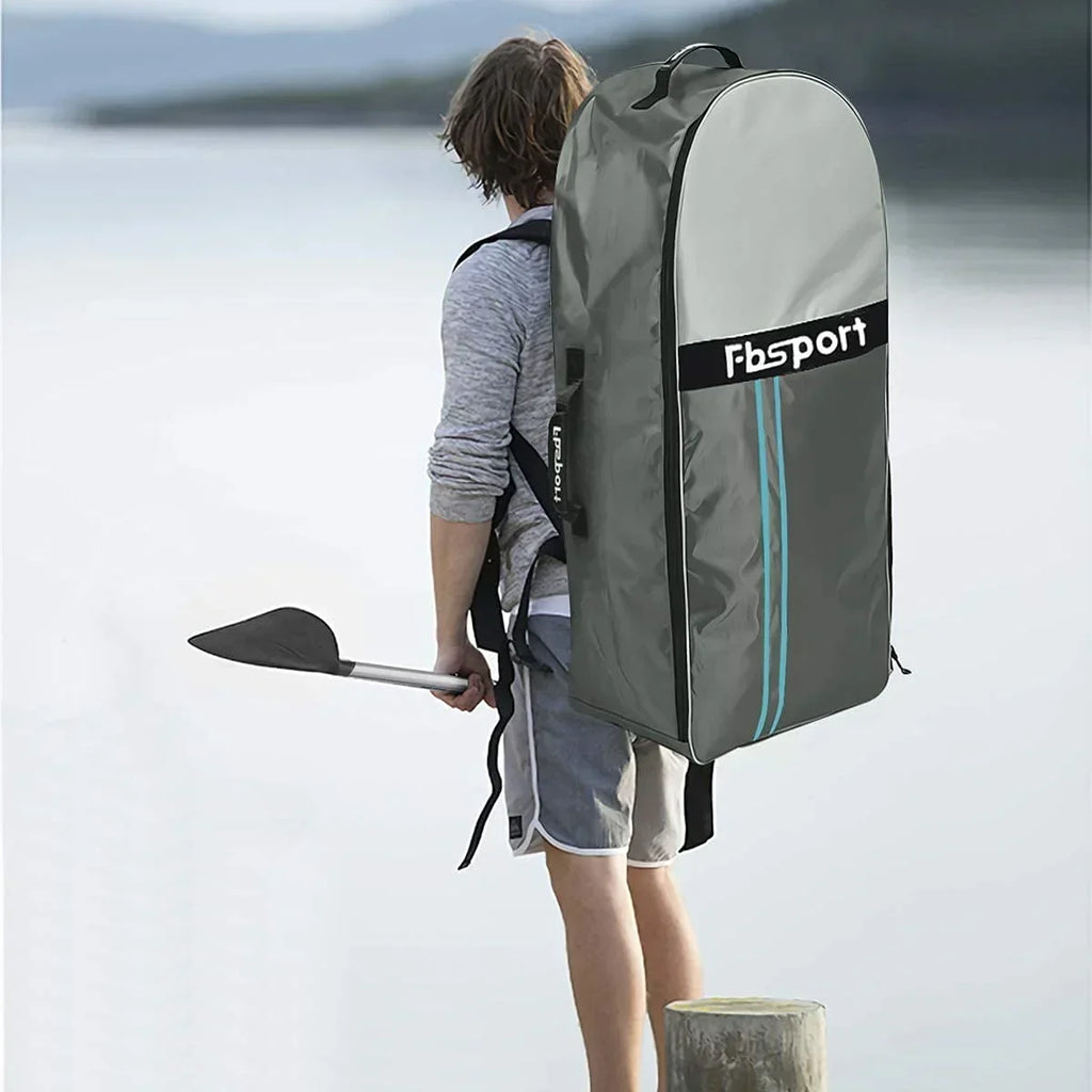 FBSPORT Tabla de Paddle Surf Hinchable 15 cm de Grosor con Remo de Aluminio y Bomba, Verde