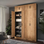 Vicco Ingo Armario Multiusos 2 Puertas Antracita y Roble Dorado 80 x 183,8 cm