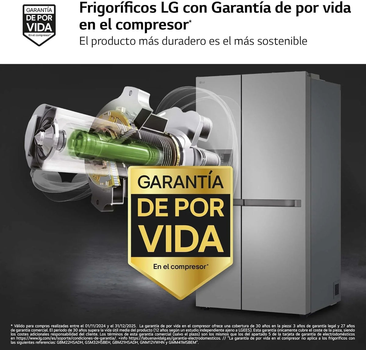 GSLC40PYPE Frigorífico Americano Side by Side 641 L, Serie 400, Inox Antihuellas, Clase E