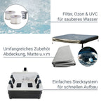 Spa Hinchable Oslo para 6 Personas 850 L con Iluminación LED y App, Gris