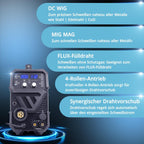 STAHLWERK MTM-200 ST Soldador 3 en 1 TIG, MIG/MAG y MMA hasta 200 A, Arrastre de 4 Rodillos
