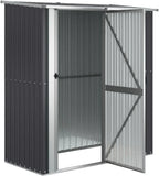 vidaXL Cobertizo de Jardín de Acero Galvanizado Antracita 180,5 x 97 x 209,5 cm