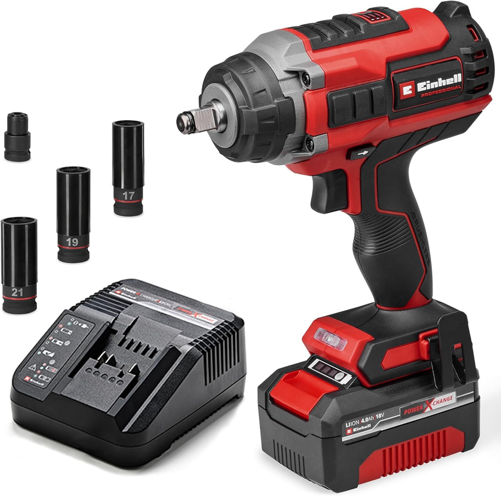 Einhell Professional IMPAXXO 18/450 Llave de Impacto a Batería 18 V 450 Nm con Batería 4 Ah