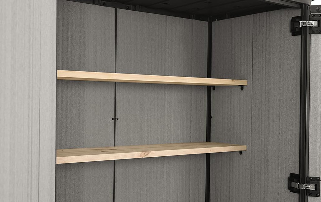 Keter High Store Plus Armario de Exterior 1400 L Gris 170,4 x 140 x 73,6 cm, Paredes Duotech