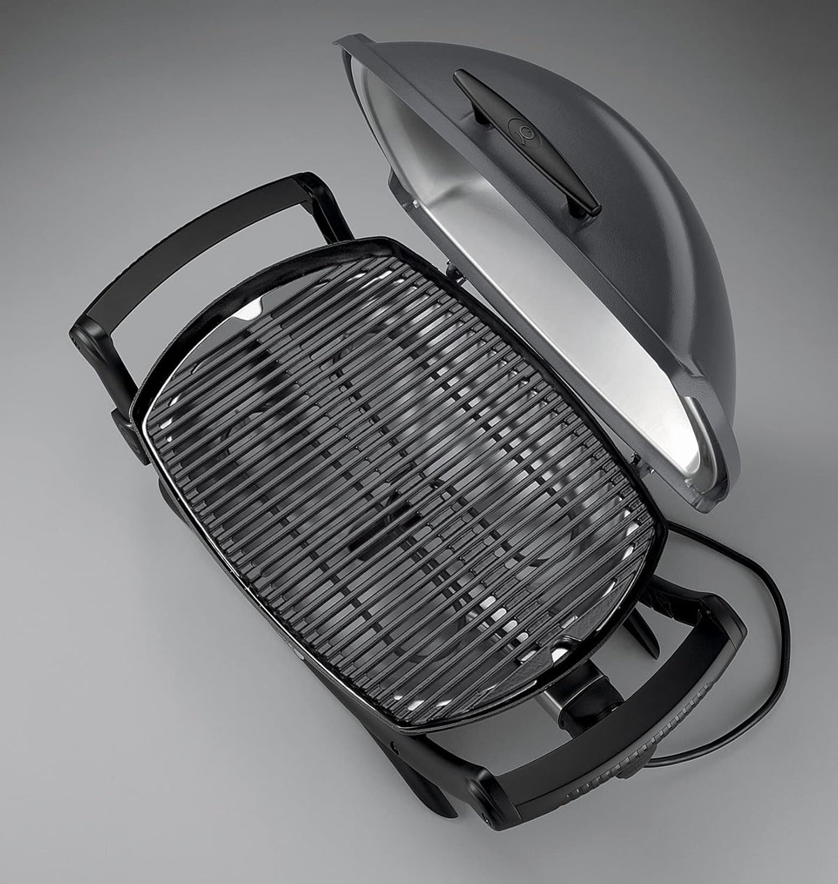 Weber Q 2400 Barbacoa Eléctrica con Soporte y Mesas Laterales, 54 x 39 cm, Dark Grey