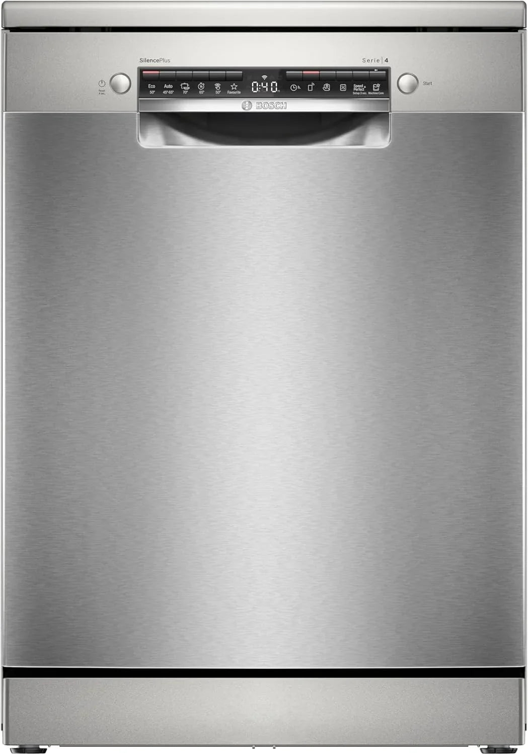 Bosch SMS4EMI06E Lavavajillas 60 cm Serie 4, Home Connect, Motor EcoSilence, Acero