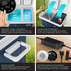 KESSER Nevera Portátil de Compresor Doble Zona hasta -20 °C con Pantalla Táctil, 12/24 V y 230 V
