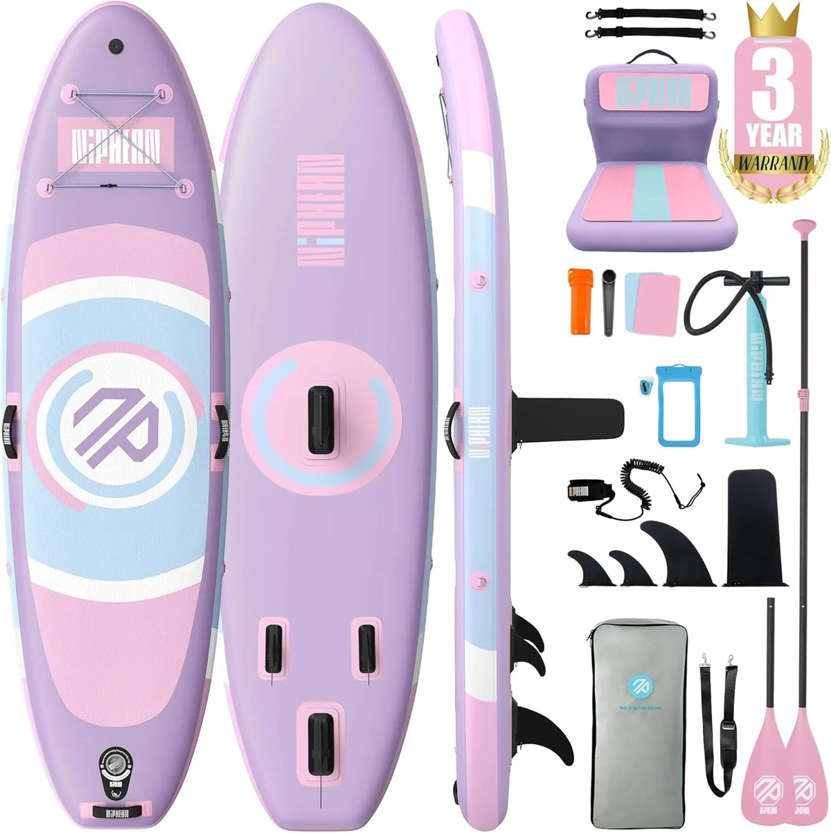 Niphean Tabla de Paddle Surf Hinchable 305 cm con Accesorios, SUP para Adultos y Principiantes