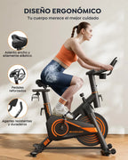 Bicicleta Estática para Casa con App, Resistencia Magnética 0-100%, Pantalla LED, hasta 160 kg
