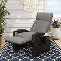 Grand Patio Sillón Reclinable de Ratán con Cojines para Interior y Exterior, Gris Oscuro