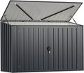 GOPLUS Caseta de Jardín de Acero Galvanizado 1,9 m³ 193 x 86 x 127 cm con Doble Puerta y Cerradura