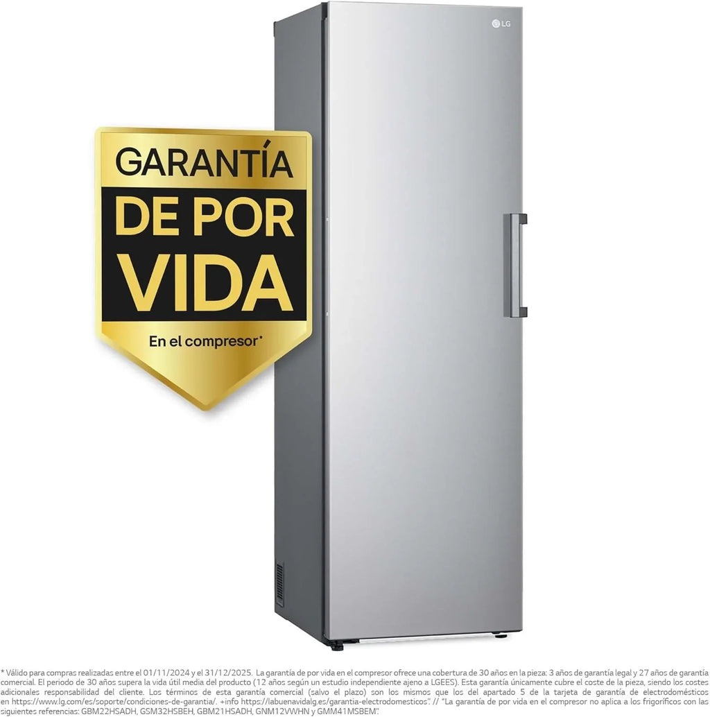 GFT41PZGSZ Congelador Vertical No Frost 324 L, 186 cm, Smart Inverter, Congelación Rápida, Inox