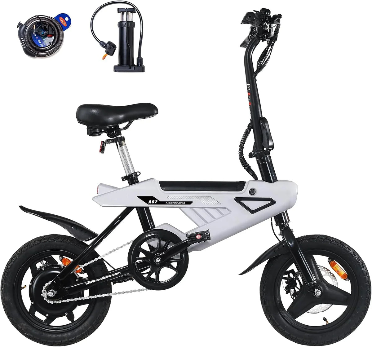 Bicicleta Eléctrica Plegable 14" Motor 250 W, Batería 36 V 6,4 Ah, Pantalla LCD
