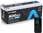 Batería de Litio LiFePO4 12 V 600 Ah con App, BMS 300 A y 3840 W para Autocaravana y Solar