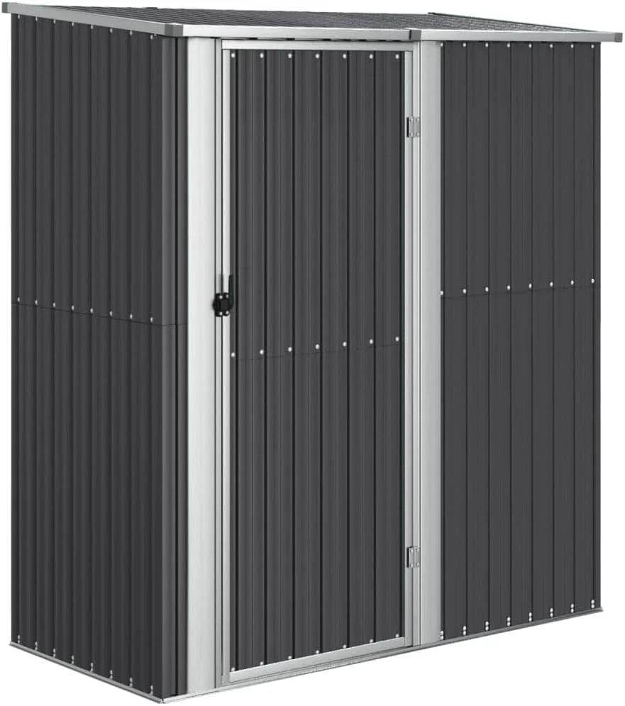 vidaXL Cobertizo de Jardín de Acero Galvanizado Antracita 180,5 x 97 x 209,5 cm