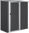 vidaXL Cobertizo de Jardín de Acero Galvanizado Antracita 180,5 x 97 x 209,5 cm