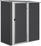 vidaXL Cobertizo de Jardín de Acero Galvanizado Antracita 180,5 x 97 x 209,5 cm