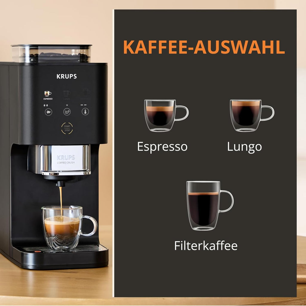 Krups Coffee Crush Extra SA4028E0 Cafetera Superautomática de Solo 15 cm con Molinillo de Acero