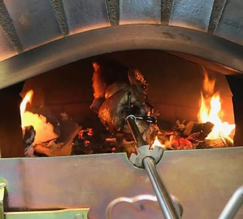 AzJardin Horno de Leña Moruno 100 cm de Ladrillo Refractario con Puerta y Termómetro