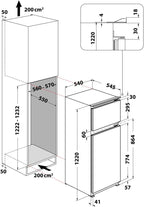 Bauknecht KDI 12S2 Frigorífico Combi Integrable 173 L, Silencioso 36 dB, Luz LED, Blanco