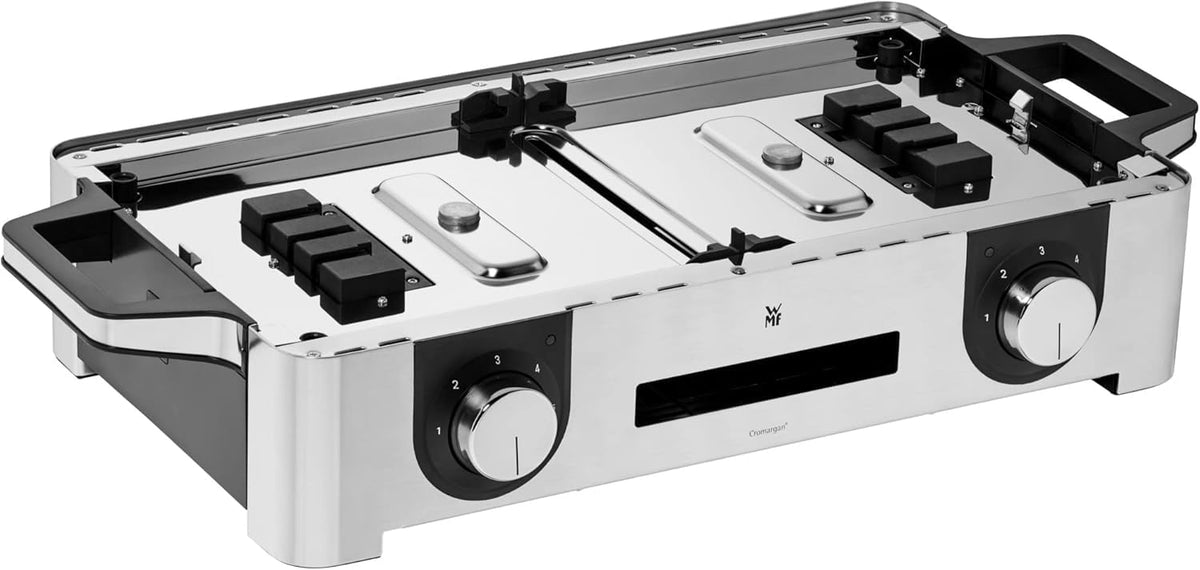 WMF Lono Master-Grill Parrilla Eléctrica 50 x 28 cm, 2 Zonas Regulables, 2400 W, Exterior