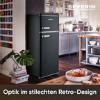 SEVERIN RKG 8933 Frigorífico Combi Retro 206 L con Congelador 4 Estrellas