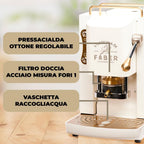 Faber Pro Total Deluxe Cafetera de Monodosis ESE 44 mm de Latón, 1,3 L