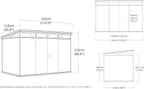 Keter Artisan 11 x 7 Caseta de Jardín de Resina 342 x 218 x 226 cm con Suelo, Puertas Dobles y Ventanas