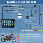 Carpuride W702 Plus Pantalla CarPlay para Moto 7" Android, CarPlay y Android Auto Inalámbricos, Doble Cámara