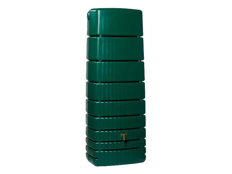 4rain Depósito de Agua de Lluvia SLIM 650 L con Grifo y Sujeción Antiviento