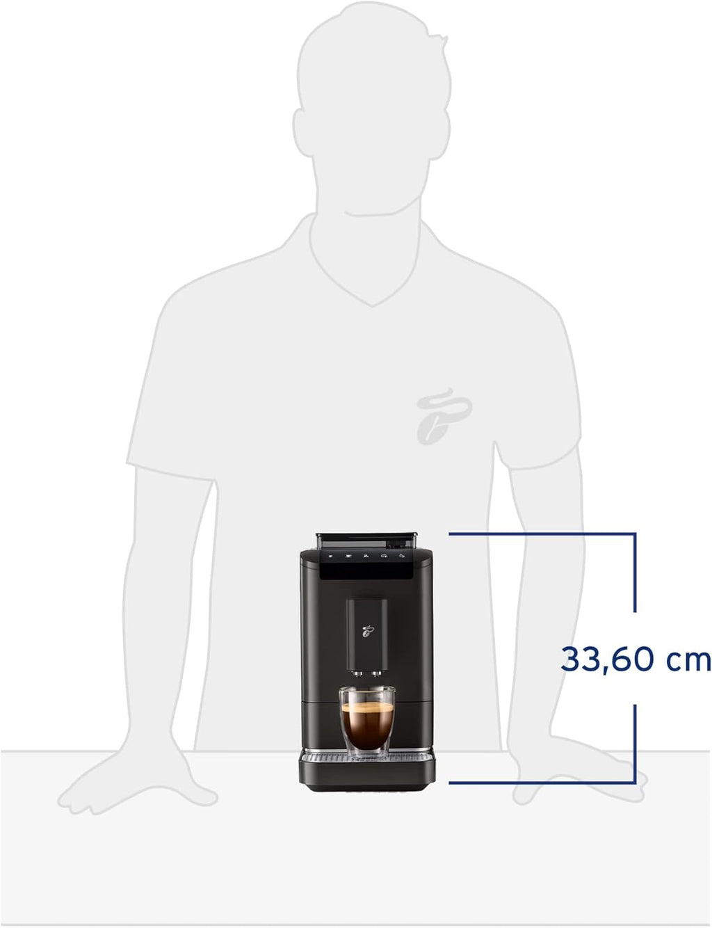 Tchibo Esperto2 Caffè Cafetera Superautomática con Función 2 Tazas, Granite Black