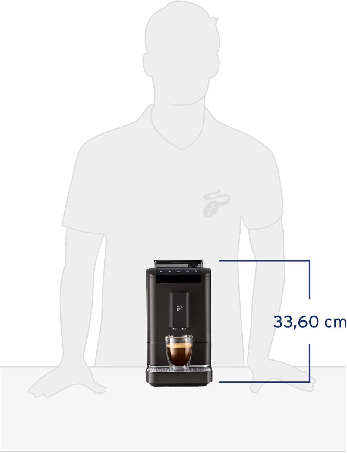 Tchibo Esperto2 Caffè Cafetera Superautomática con Función 2 Tazas, Granite Black