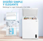 MIDEA Arcón Congelador Pequeño 99 L, Motor Inverter, Control Electrónico, Silencioso 39 dB, Blanco