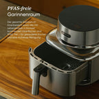 COSORI Iconic Single SE601S Freidora de Aire 6,2 L 7 en 1 sin PFAS, Acero Inoxidable