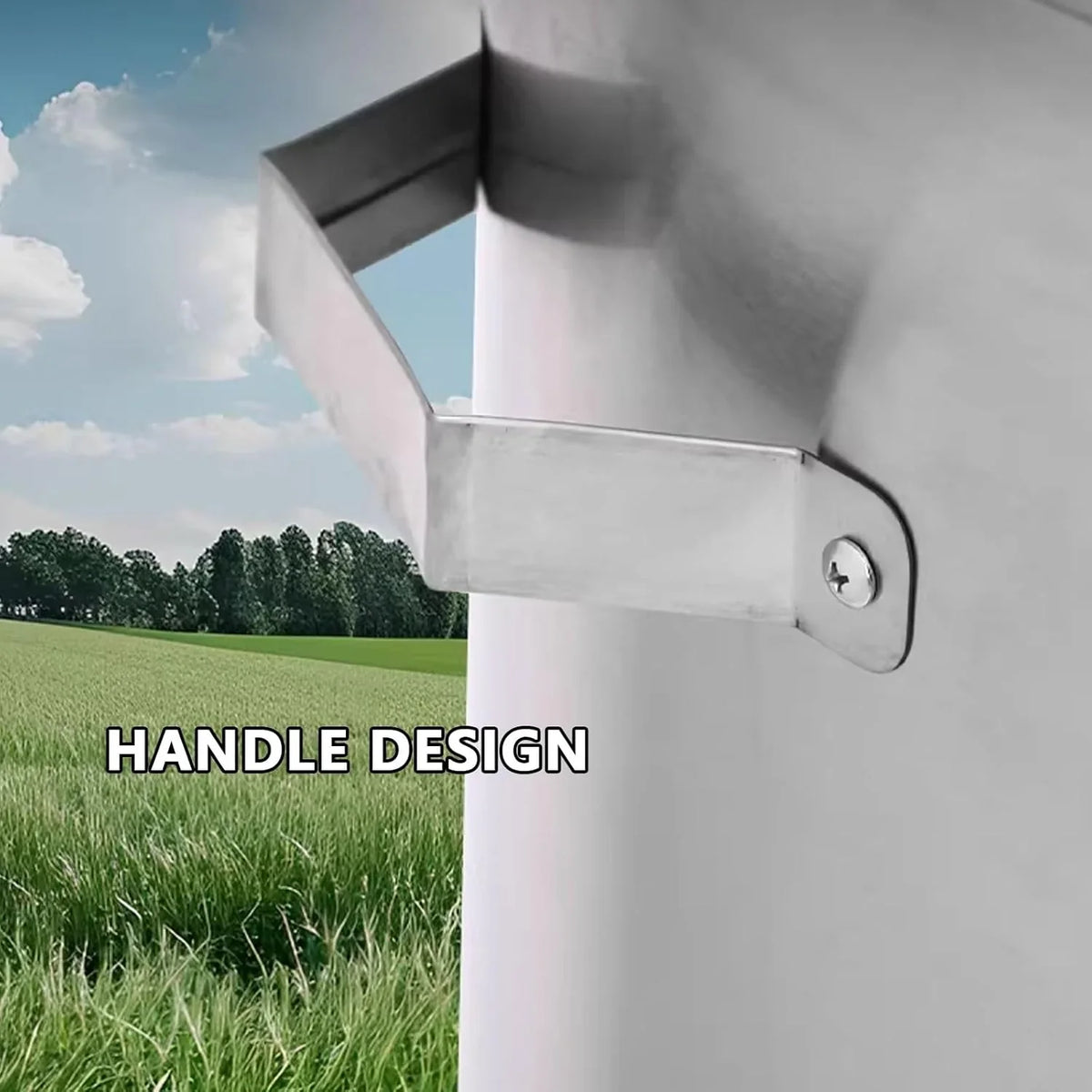 Ahumador Barril de Acero Inoxidable Ø 50 cm con Termómetro, Ganchos y Cenicero