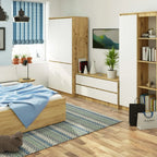AKORD S90 Armario 4 Puertas Roble Artisan y Blanco 90 x 51 x 180 cm