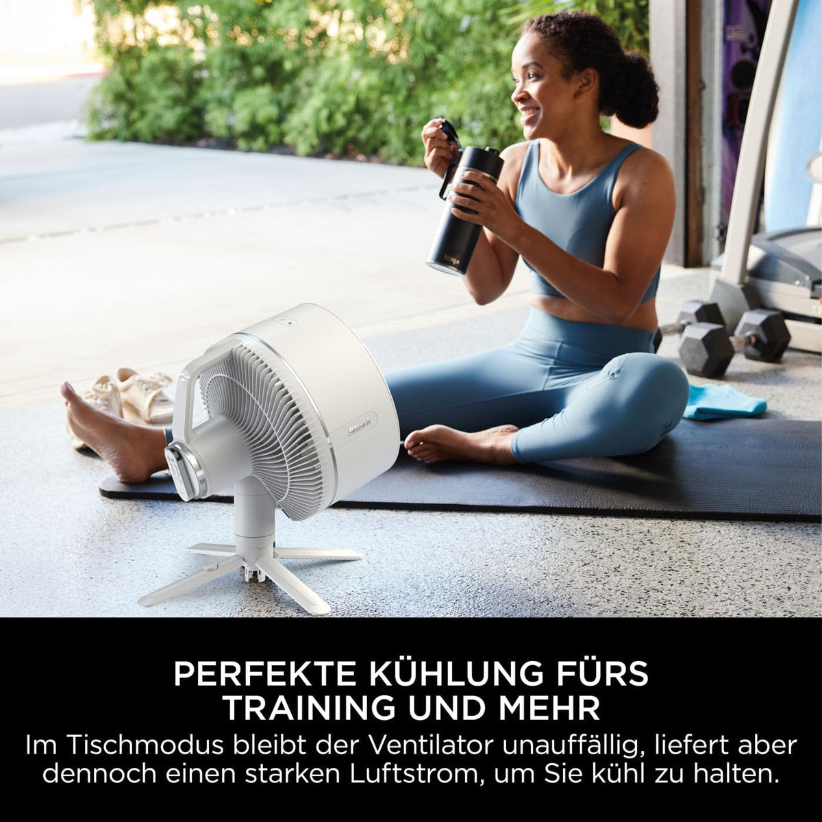 Shark FlexBreeze FA220EU Ventilador Híbrido con y sin Cable, Portátil, Interior y Exterior, Blanco