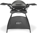 Weber Q 2400 Barbacoa Eléctrica con Soporte y Mesas Laterales, 54 x 39 cm, Dark Grey